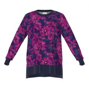 LuLaRoe 2XL Hannah - Navy with Pink/Purple Floral